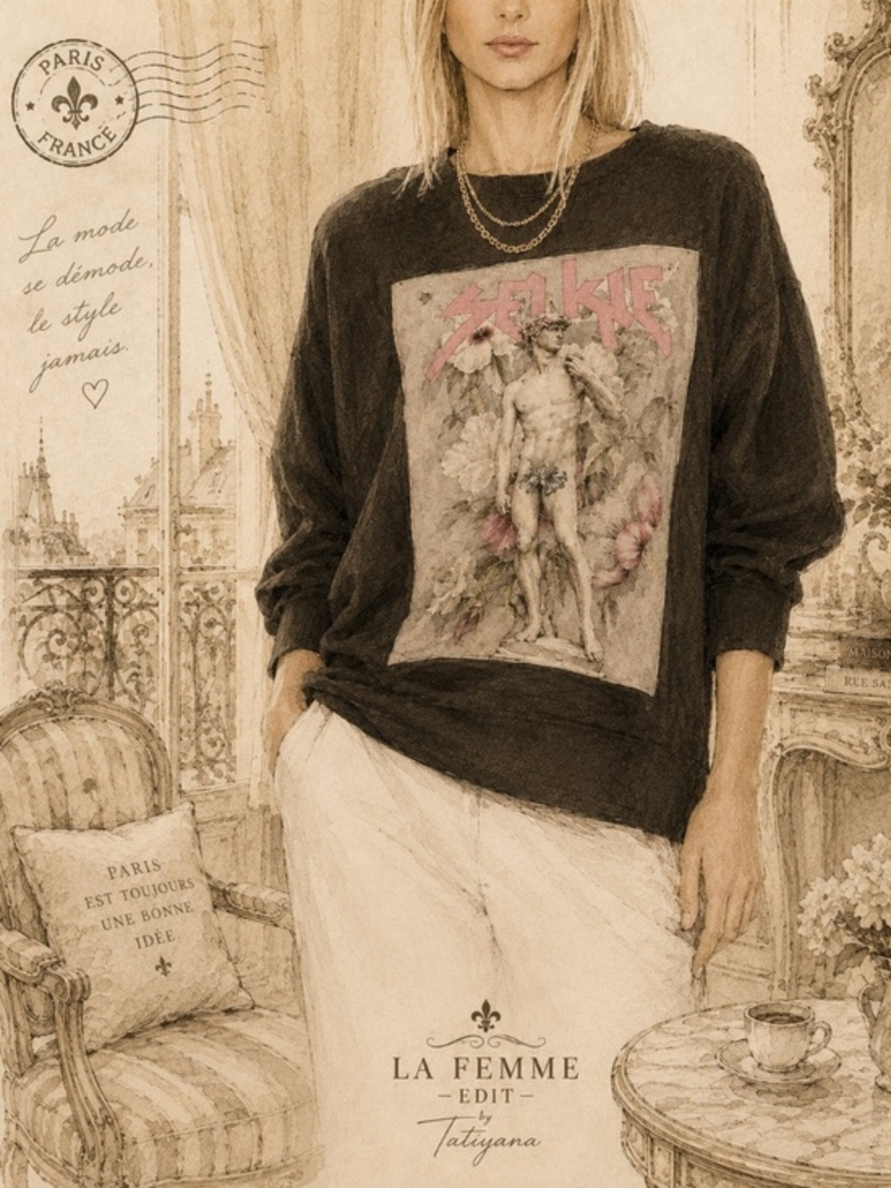 SELKIE THE DAVID DREAM SWEATER IN BLACK SIZE SMALL